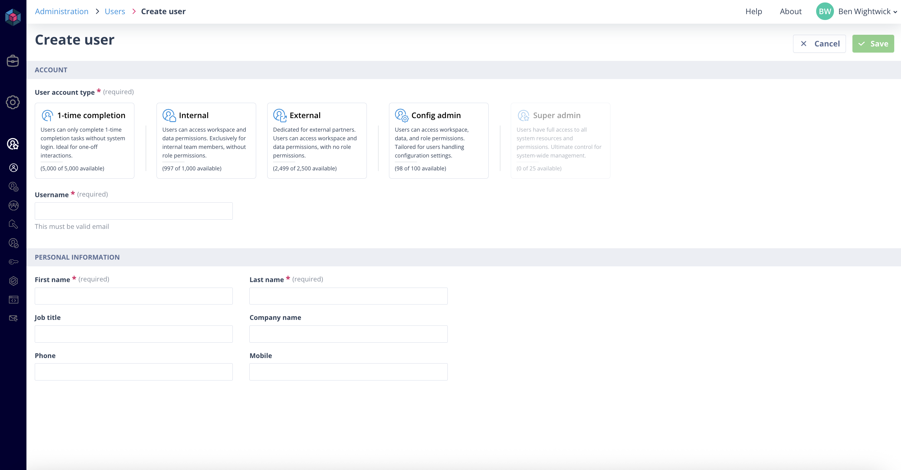 Create user