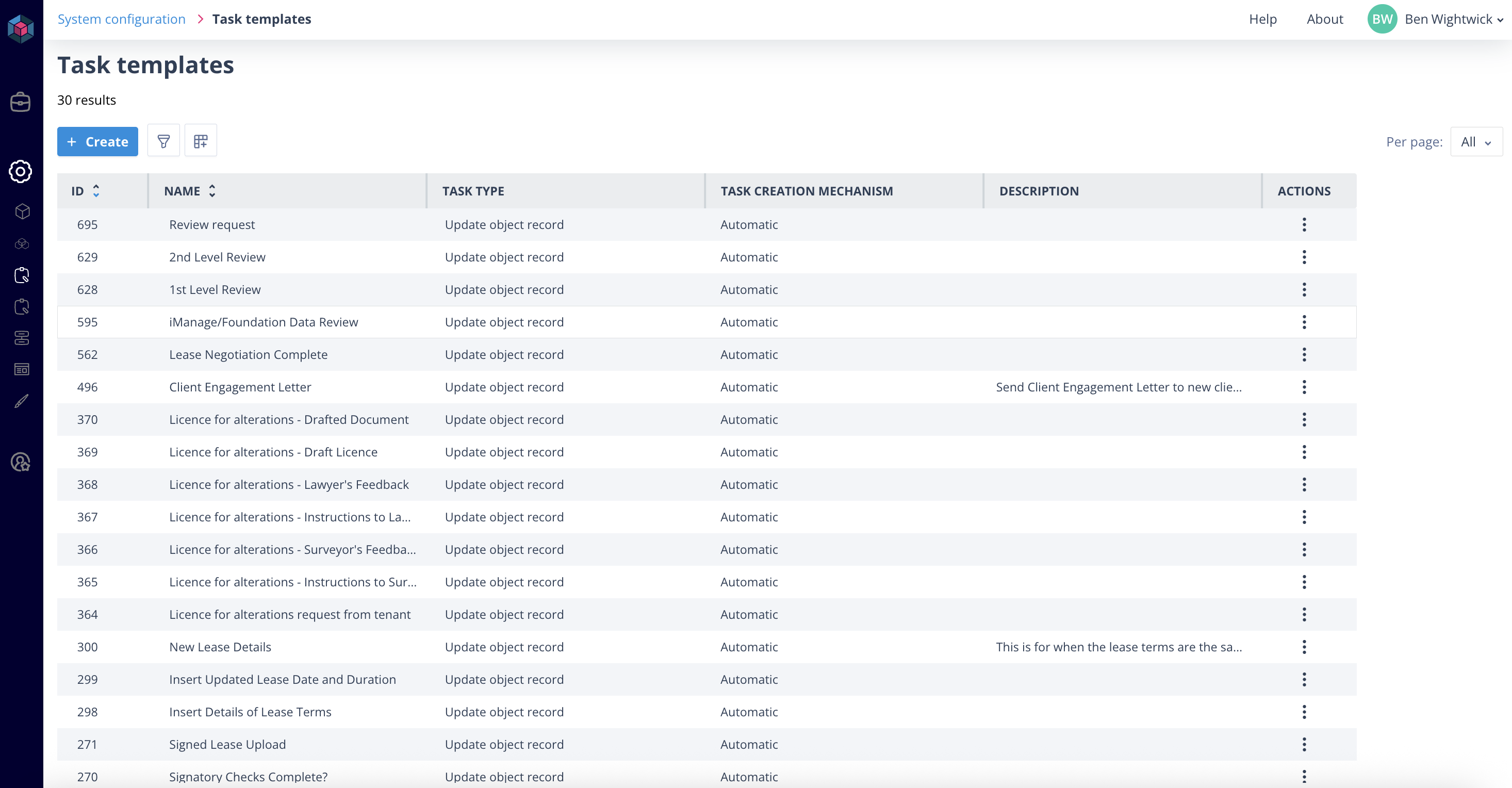 Task templates